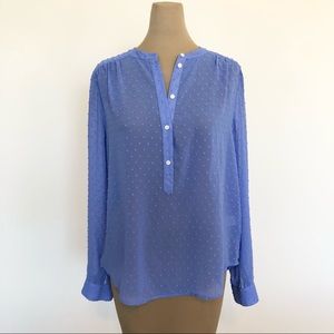{J. Crew} Blue Dot Blouse